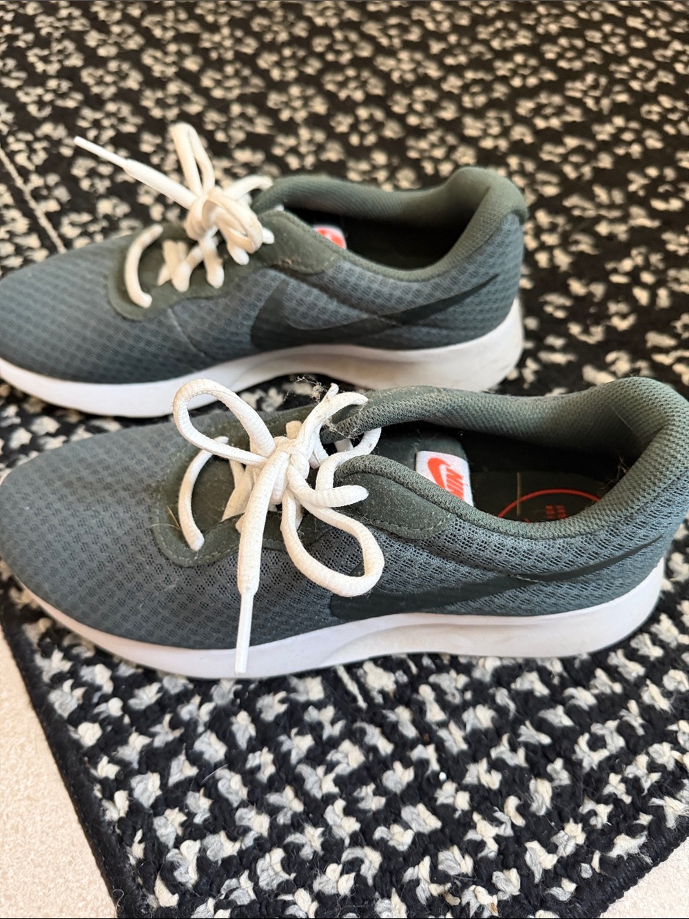 Nike Olive Green Mesh Sneakers with White Soles